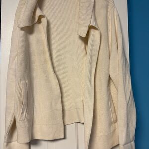 Banana Republic Cream Cotton Cardigan with Pockets XL